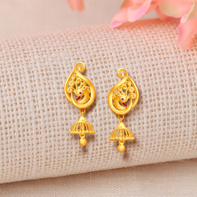 Timeless Peacock Gold Jhumka