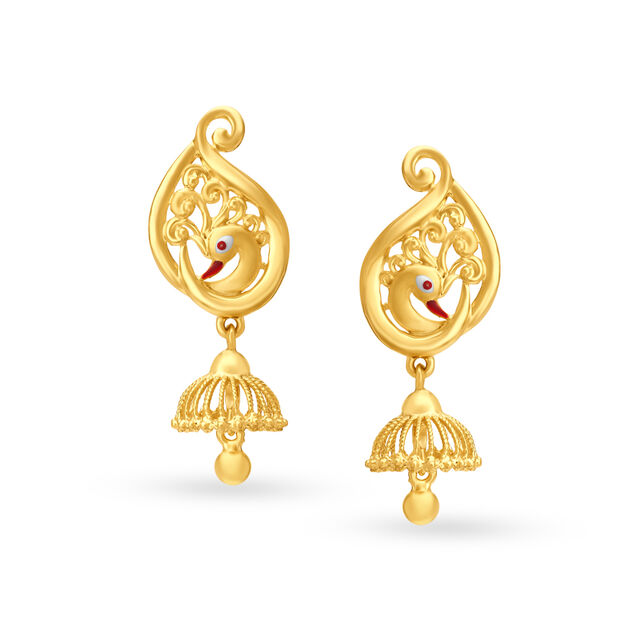 Timeless Peacock Gold Jhumka