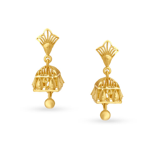 Brilliant Surreal Gold Jhumkas 