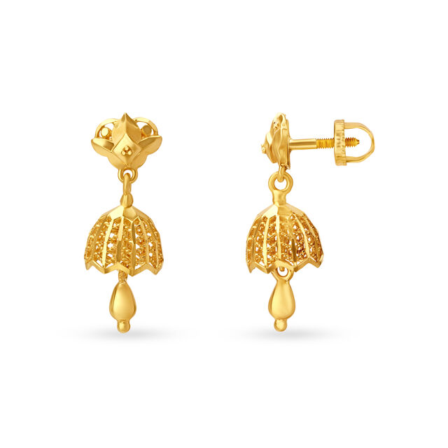 Enthralling Gold Jhumka Earrings 2