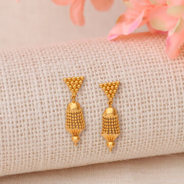 Contemporary Gold Jhumka Earrings