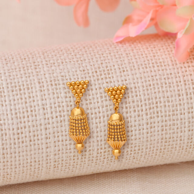 Contemporary Gold Jhumka Earrings
