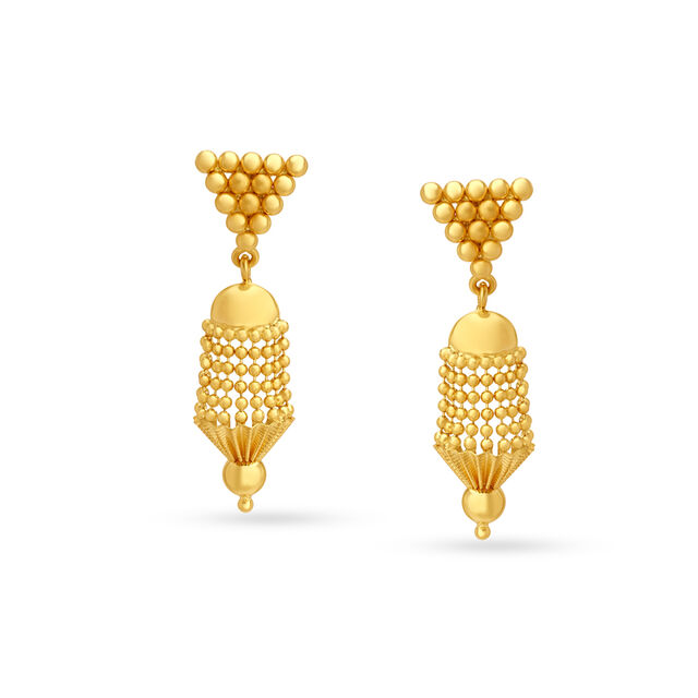 Contemporary Gold Jhumka Earrings
