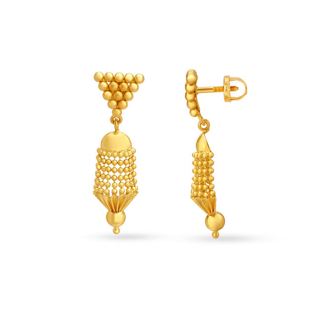 Contemporary Gold Jhumka Earrings