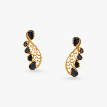 Glistening Gold Stud Earrings