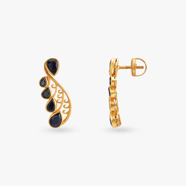 Glistening Gold Stud Earrings 2