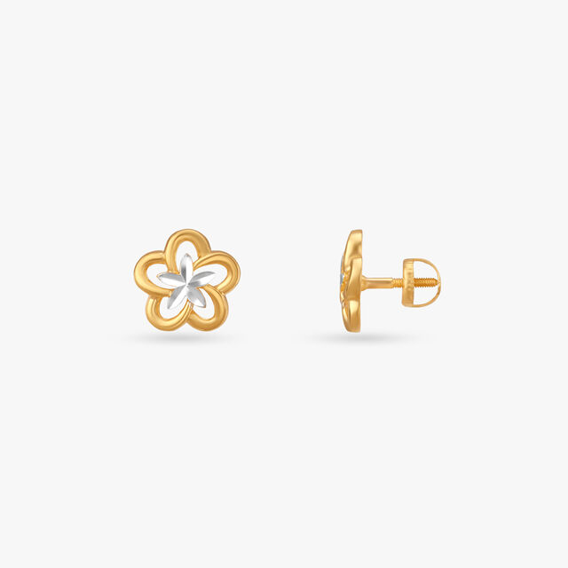 Tiny Daisy Gold Stud Earrings for Kids 2