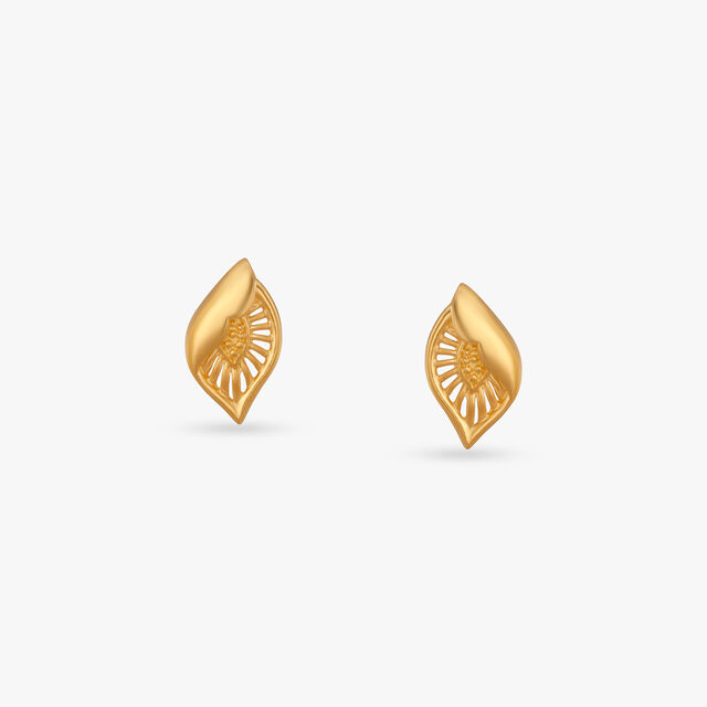 Petal Whirl Gold Stud Earrings for Kids 