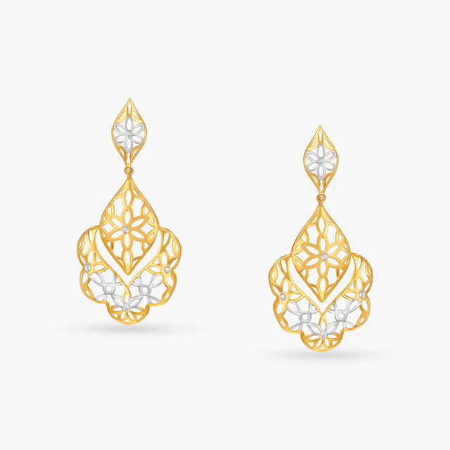 Sparkling Gold Drop Earrings 