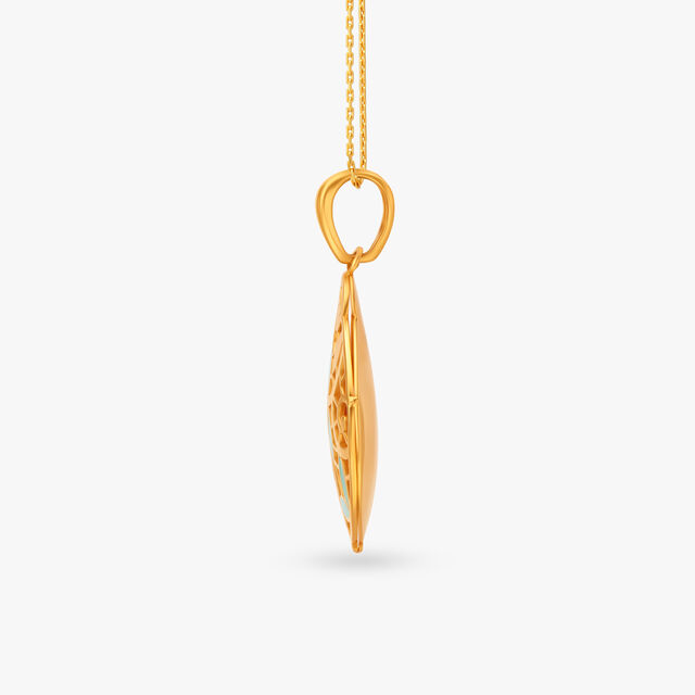 Exclusive Mesh-Pattern Gold Pendant