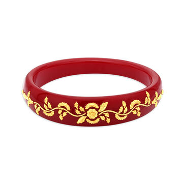Floral Design Pola Gold Bangle