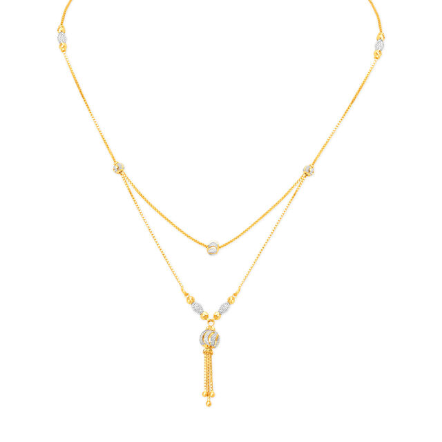 Shining Beads Double Layer Gold Chain,,hi-res 