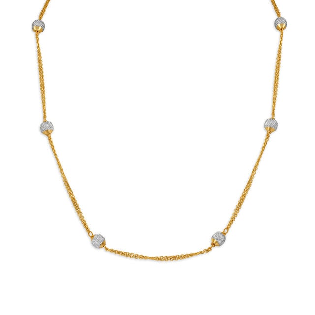 Beautiful Gold Chain With Beads,,hi-res 