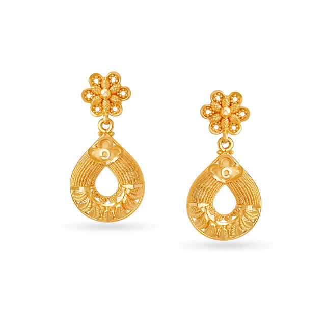 Floral Teardrop Drop Earrings,,hi-res 