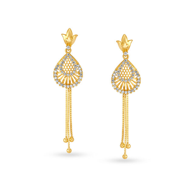 Graceful Gold Drop Earrings 