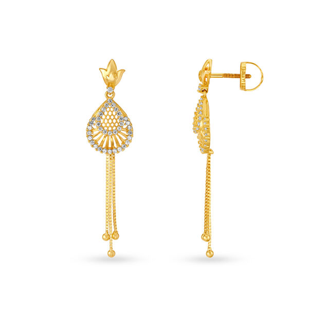 Graceful Gold Drop Earrings 2