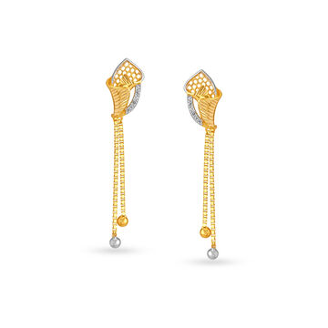 Dainty Fancy Gold Drop Earrings with Stones