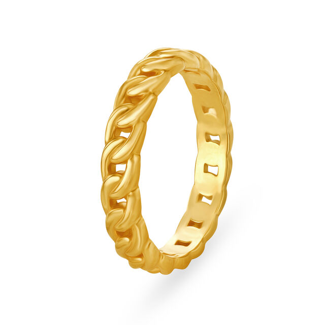 Chain Pattern Gold Finger Ring 