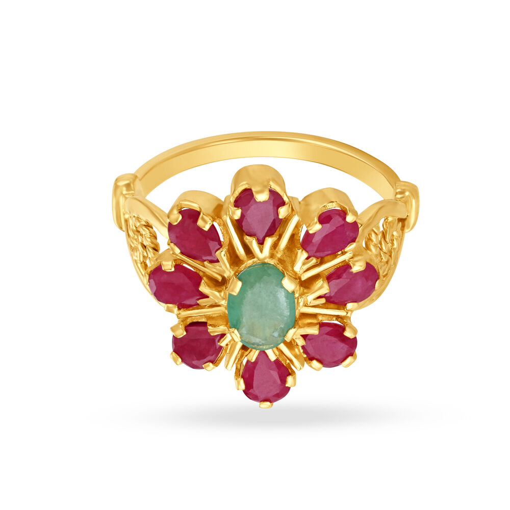 Buy Captivating Ruby and Emerald Gold Finger Ring at Best Price ...