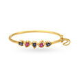 Whimsical Gold Ruby Bangle 