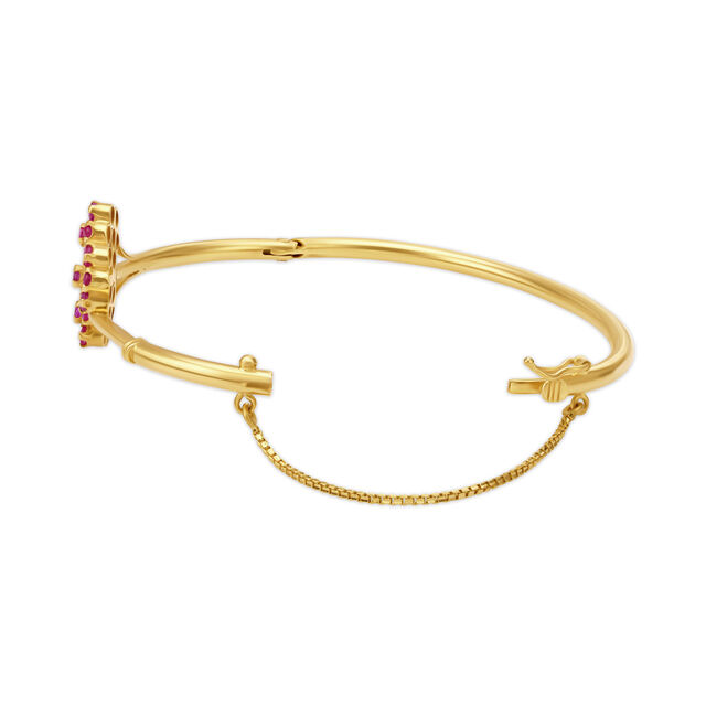 Dazzling Gold Floral Ruby Bangle 2