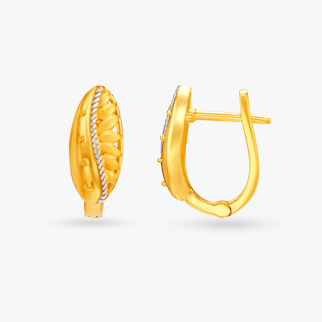 Modish Leafy Hoop Earrings