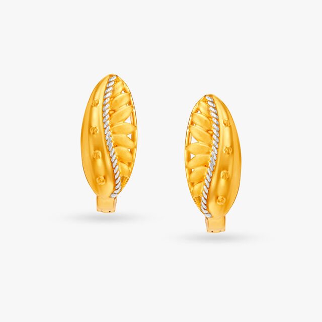 Modish Leafy Hoop Earrings
