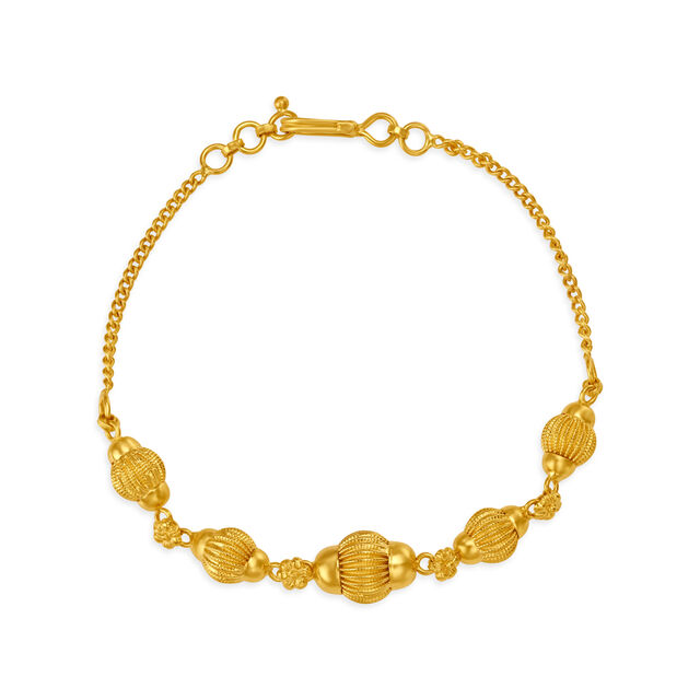 Floral Motif Traditional Gold Bracelet