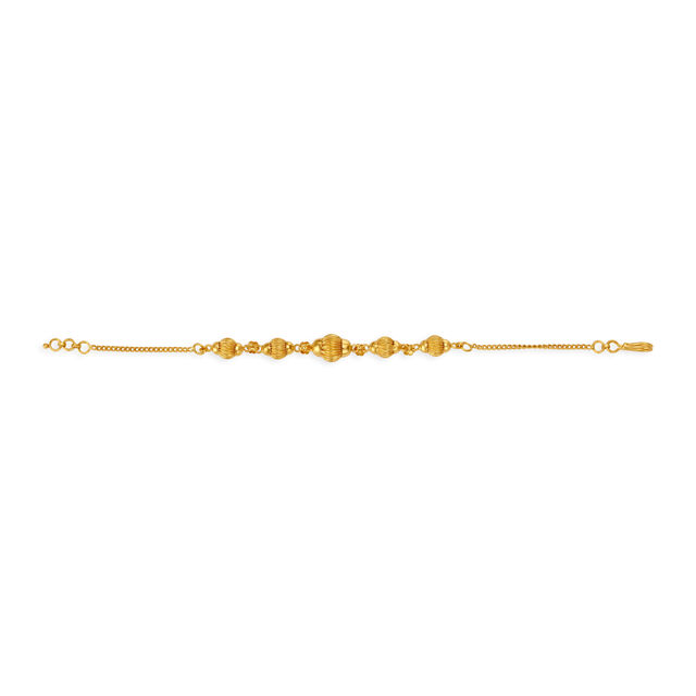 Floral Motif Traditional Gold Bracelet