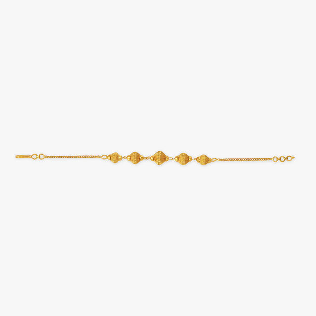 Alluring Traditional Stamping Gold Bracelet,,hi-res