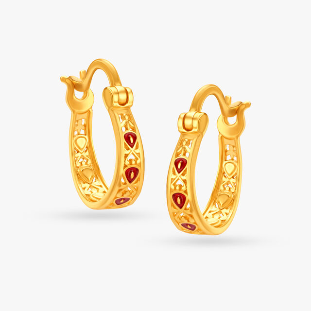 Unique Enamel Hoop Earrings,,hi-res