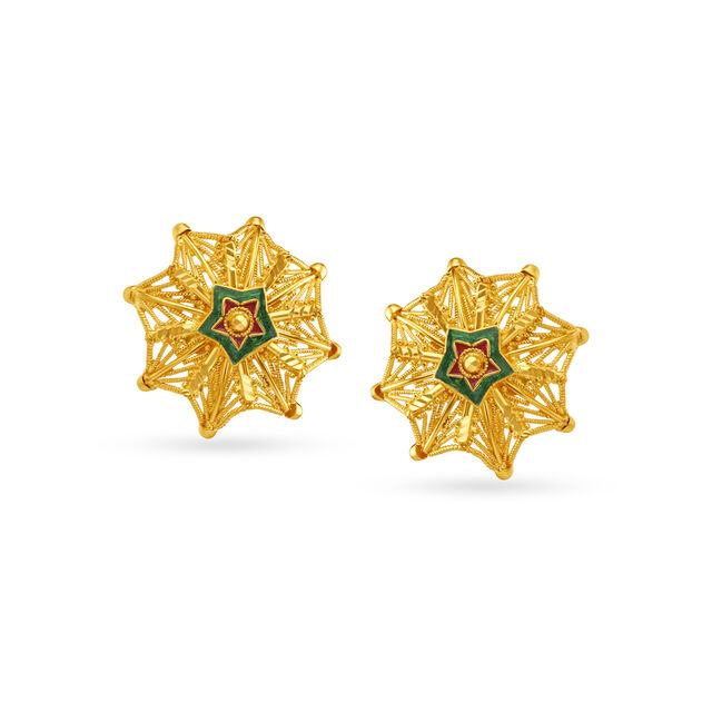 Stunning Floral Stud Earrings 