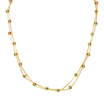Contemporary Two Row Bead Gold Chain