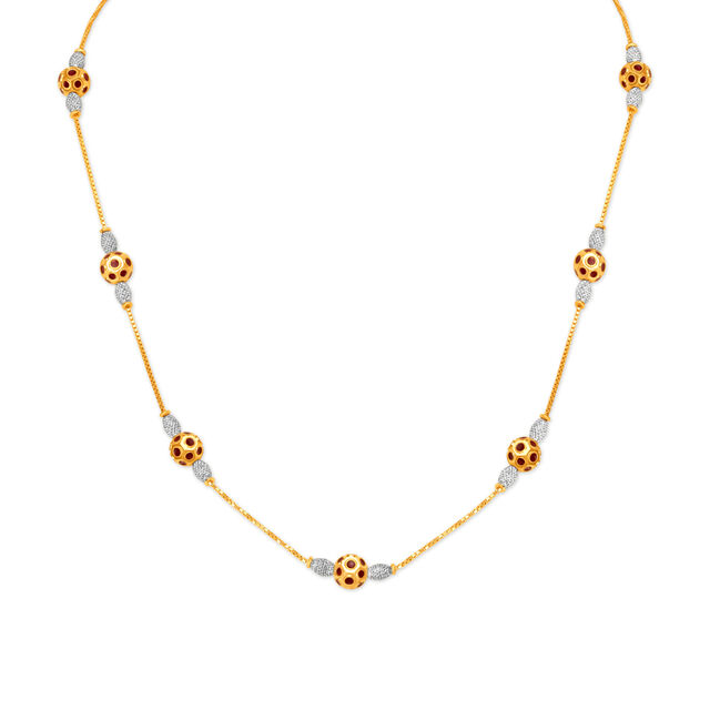 Graceful Fancy Bead Gold Chain