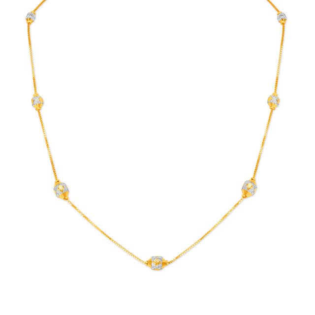 Intricate Work Fancy Bead Gold Chain,,hi-res