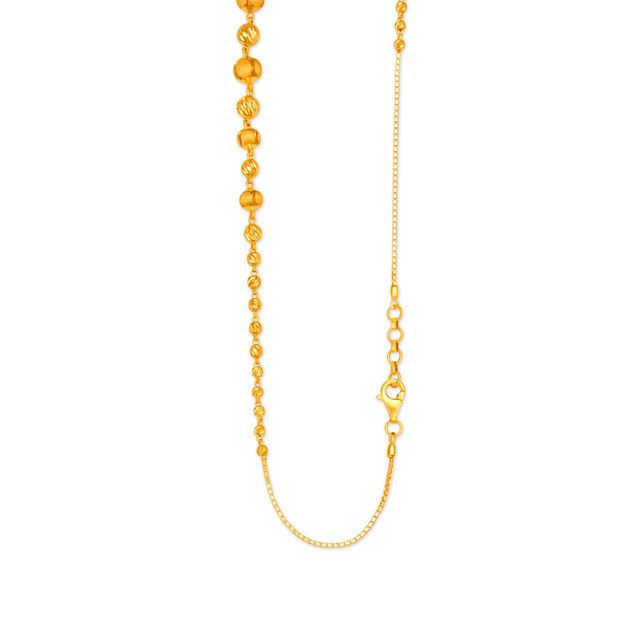 Intricate Work Fancy Bead Gold Chain,,hi-res