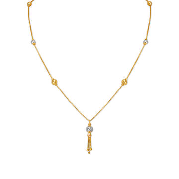 Hanging Threads Beads Gold Chain