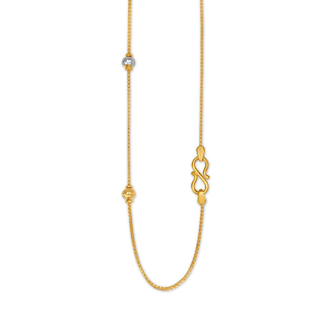 Hanging Threads Beads Gold Chain,,hi-res