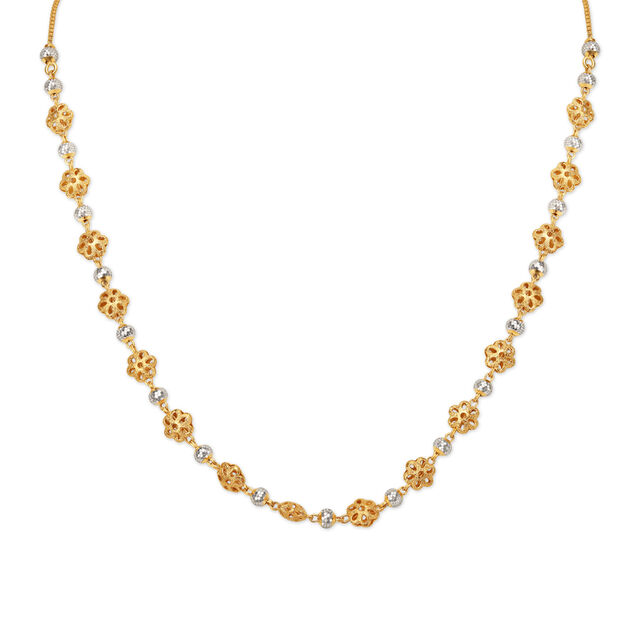 Exuberant Floral Bead Gold Chain,,hi-res