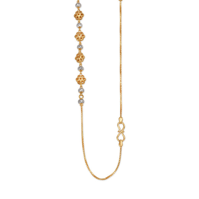 Exuberant Floral Bead Gold Chain,,hi-res