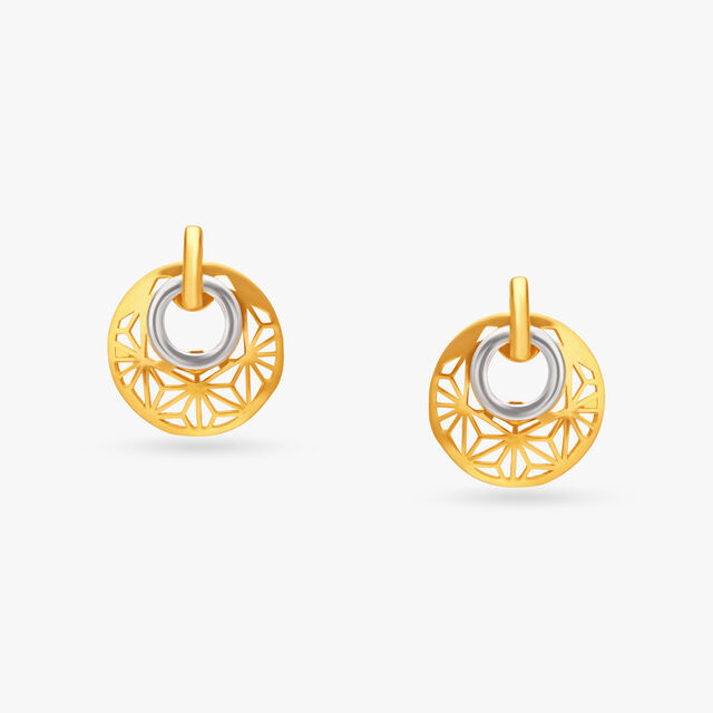 Golden Crescent Drop Earrings