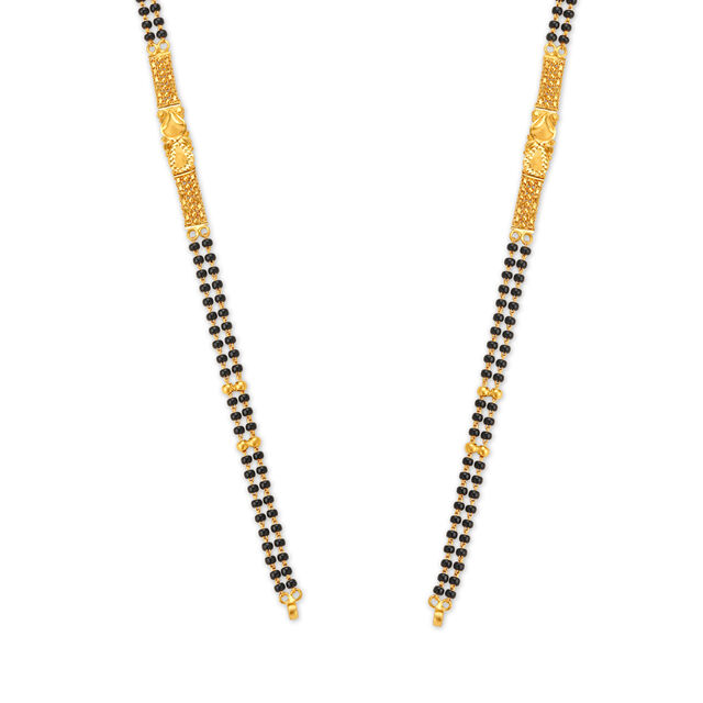 Enticing Black Bead Gold Mangalsutra