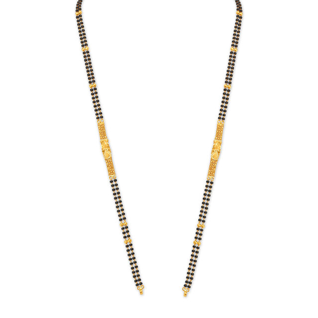 Enticing Black Bead Gold Mangalsutra