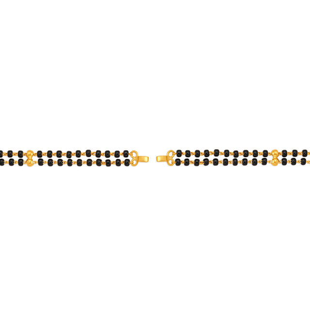 Enticing Black Bead Gold Mangalsutra