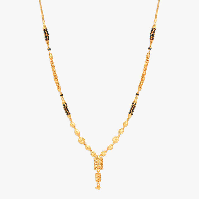 Fancy Cylindrical Design Gold Mangalsutra