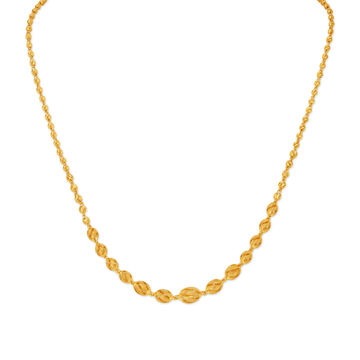 Sleek Artistic Bead Gold Chain