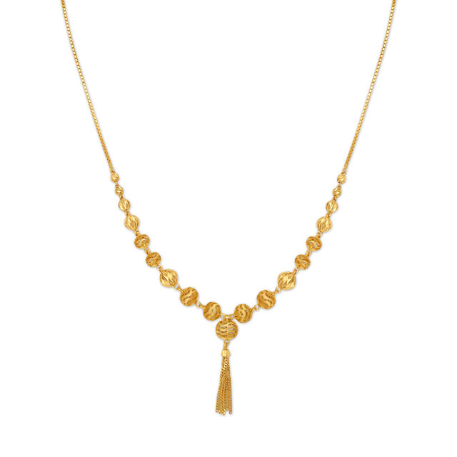 Lustrous Hanging Bead Gold Chain