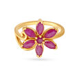 Charming Floral Gold Finger Ring 2