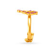 Lush Floral Ruby Studded Gold Ring 3