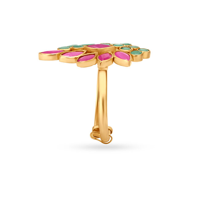 Radiant Gem Studded Gold Ring
